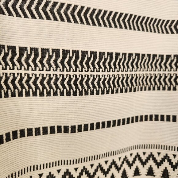 J Jill Black White Textured Knit Boatneck Striped Sweater Fall Cabin Scandi - Picture 3 of 8